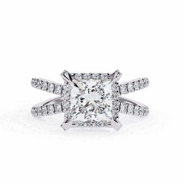 2.25 Carat Princess Cut Solitaire in Hidden Halo