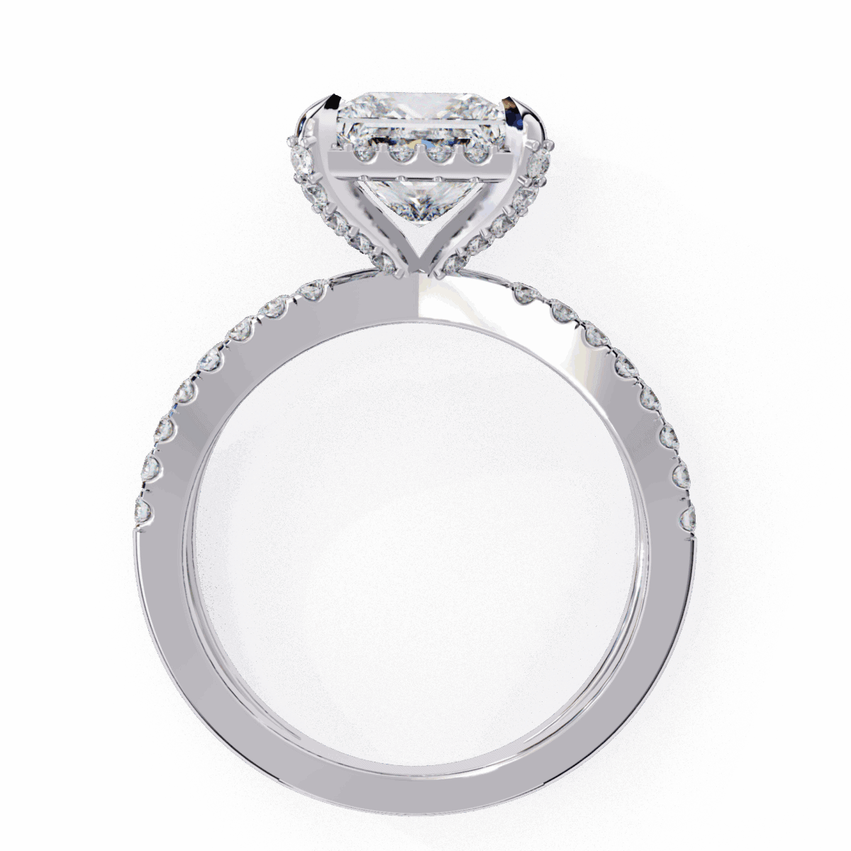 2.25 Carat Princess Cut Solitaire in Hidden Halo  Image 3