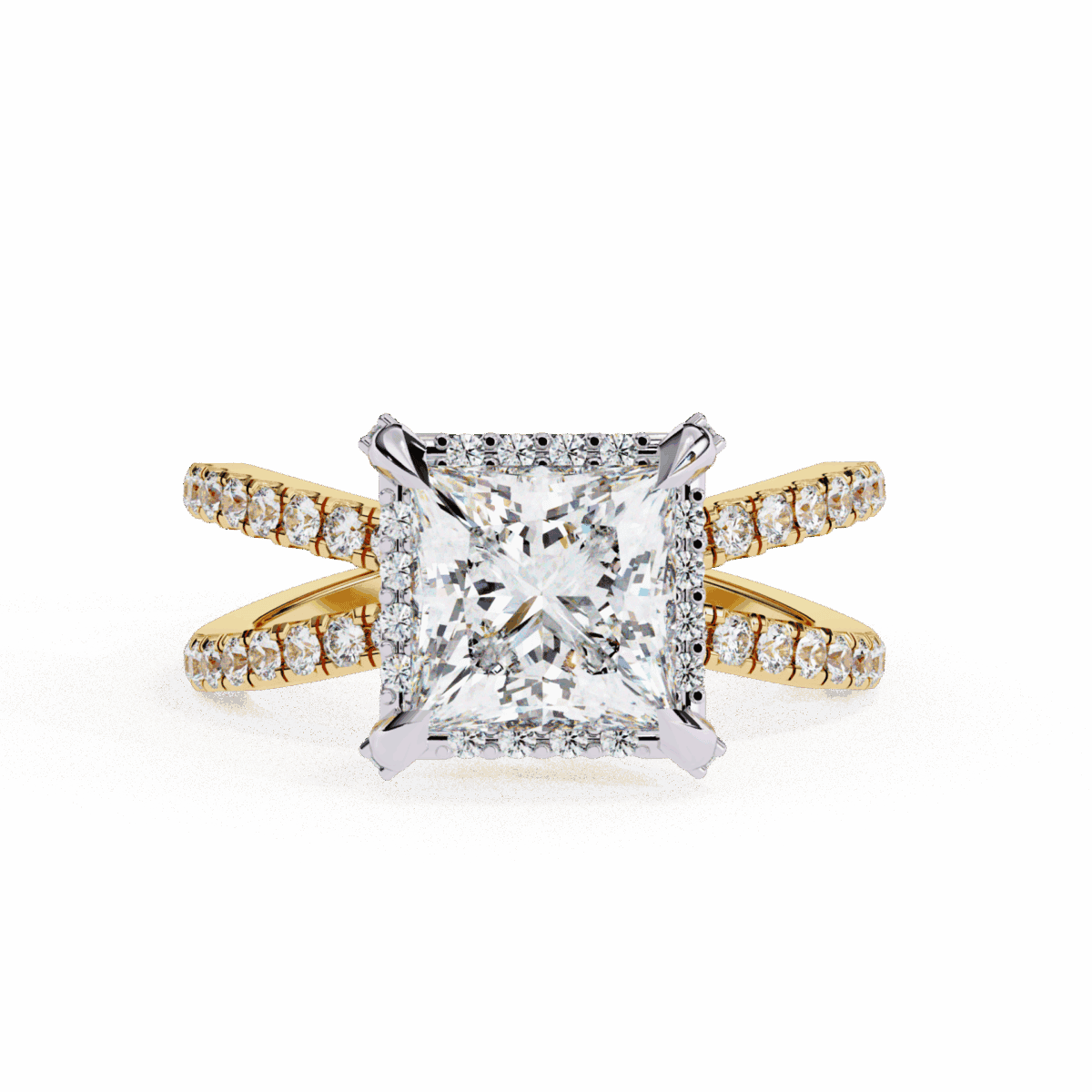2.25 Carat Princess Cut Solitaire in Hidden Halo  Image 5