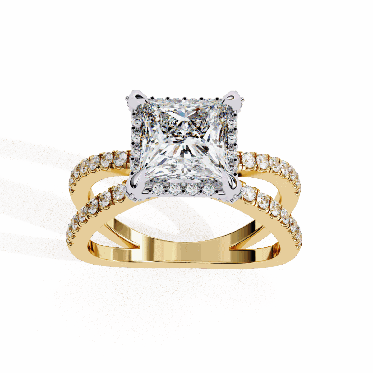 2.25 Carat Princess Cut Solitaire in Hidden Halo  Image 8