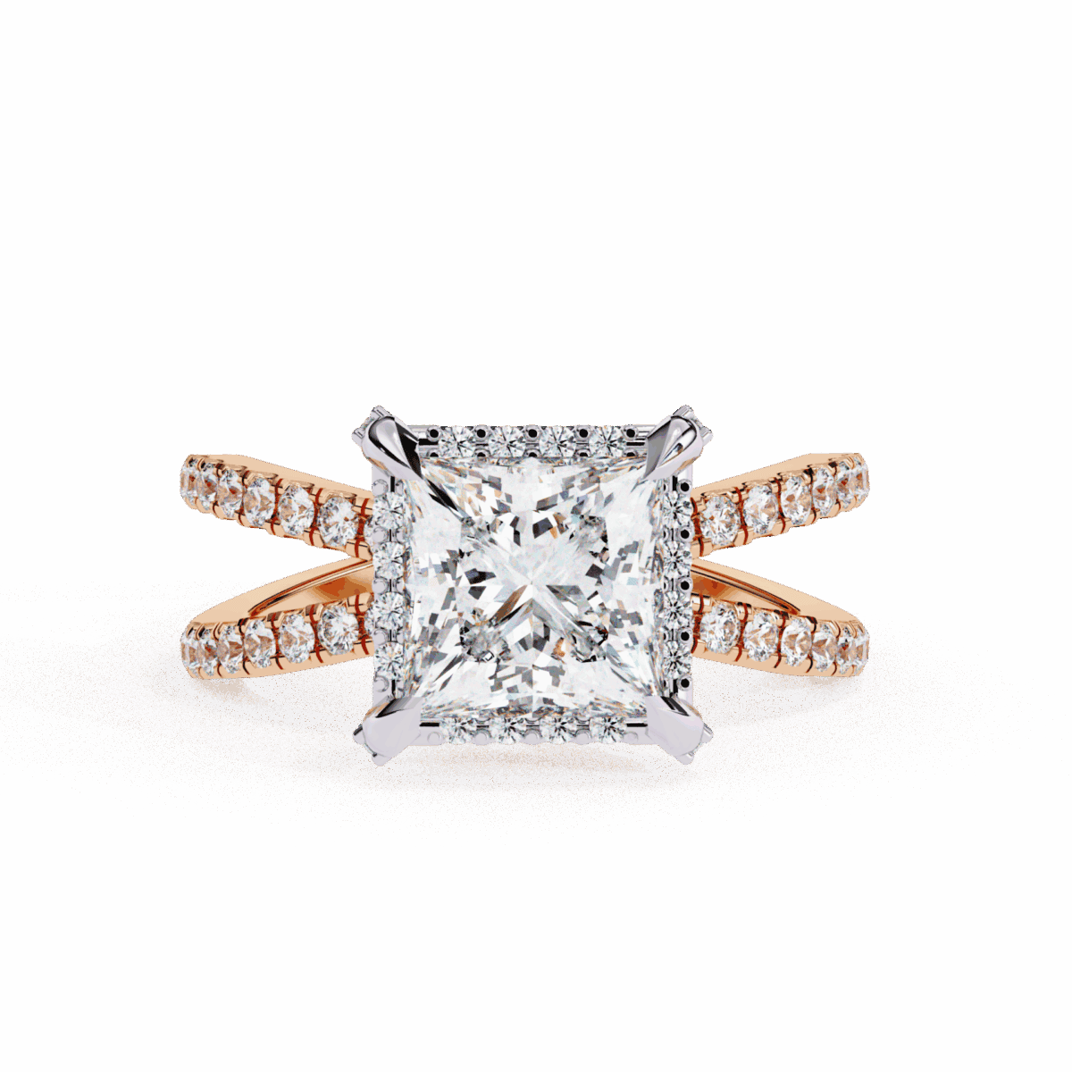 2.25 Carat Princess Cut Solitaire in Hidden Halo  Image 9