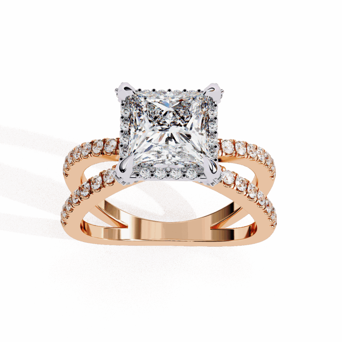 2.25 Carat Princess Cut Solitaire in Hidden Halo  Image 12