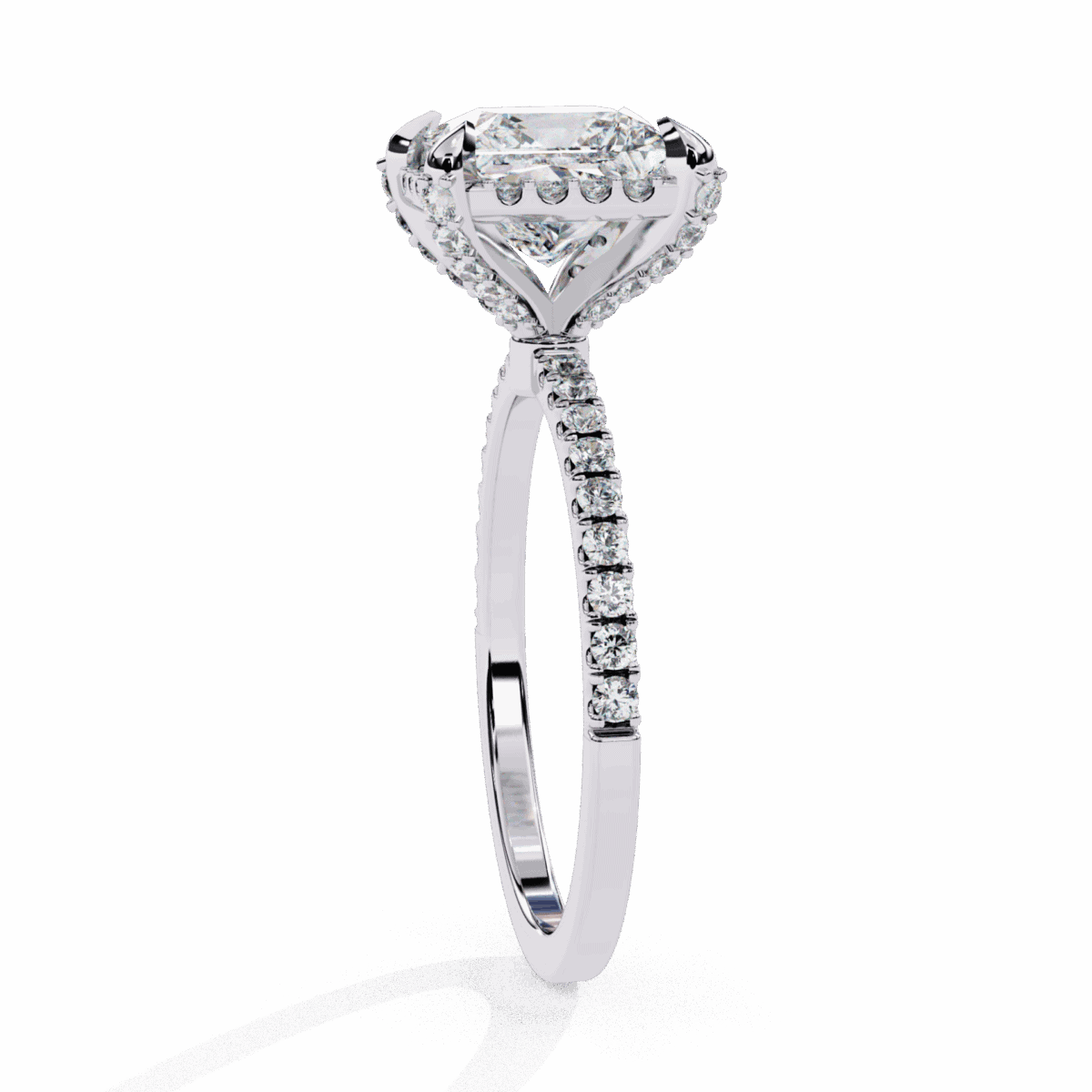 2.5 Carat Princess Cut Solitaire in Hidden Halo  Image 2