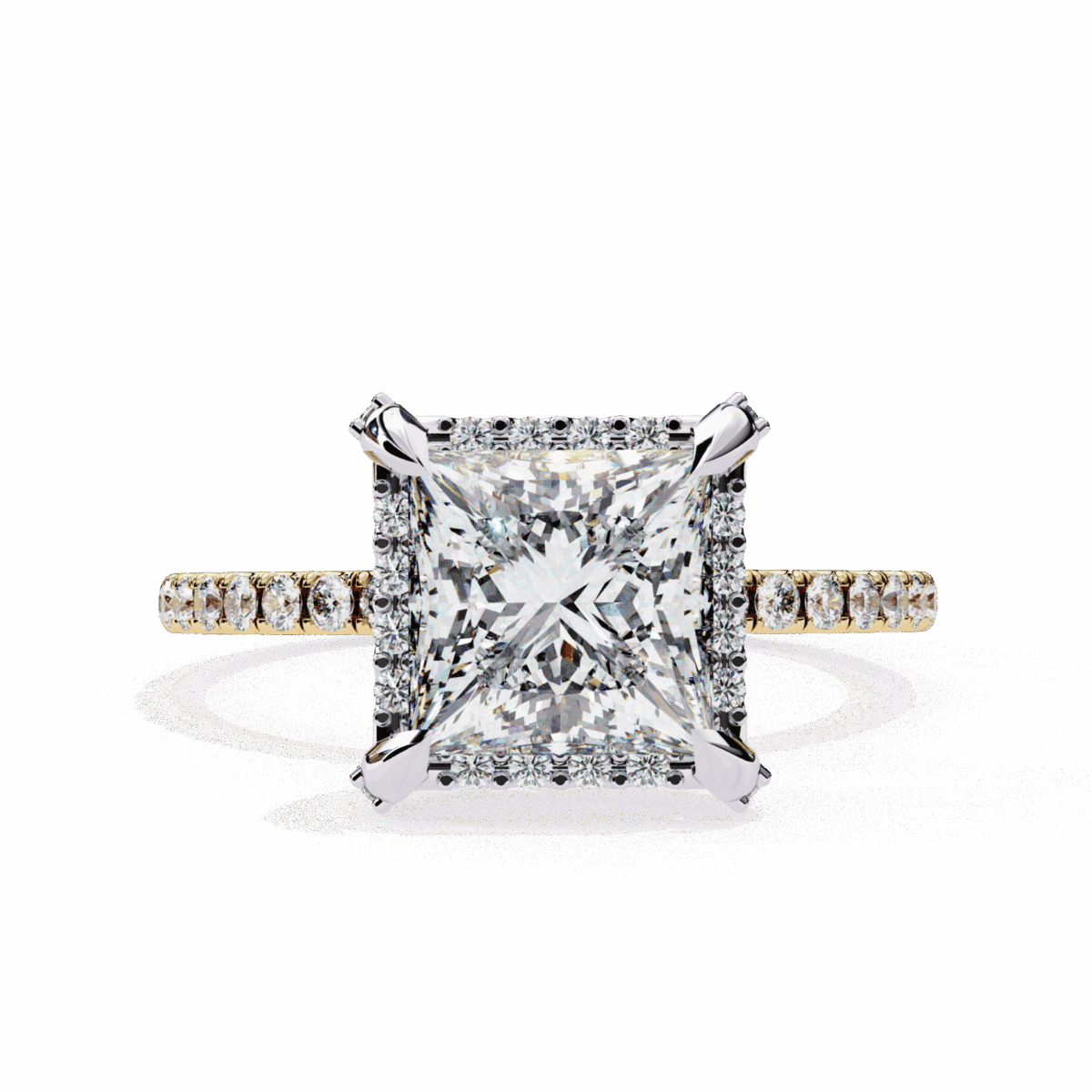 2.5 Carat Princess Cut Solitaire in Hidden Halo  Image 5