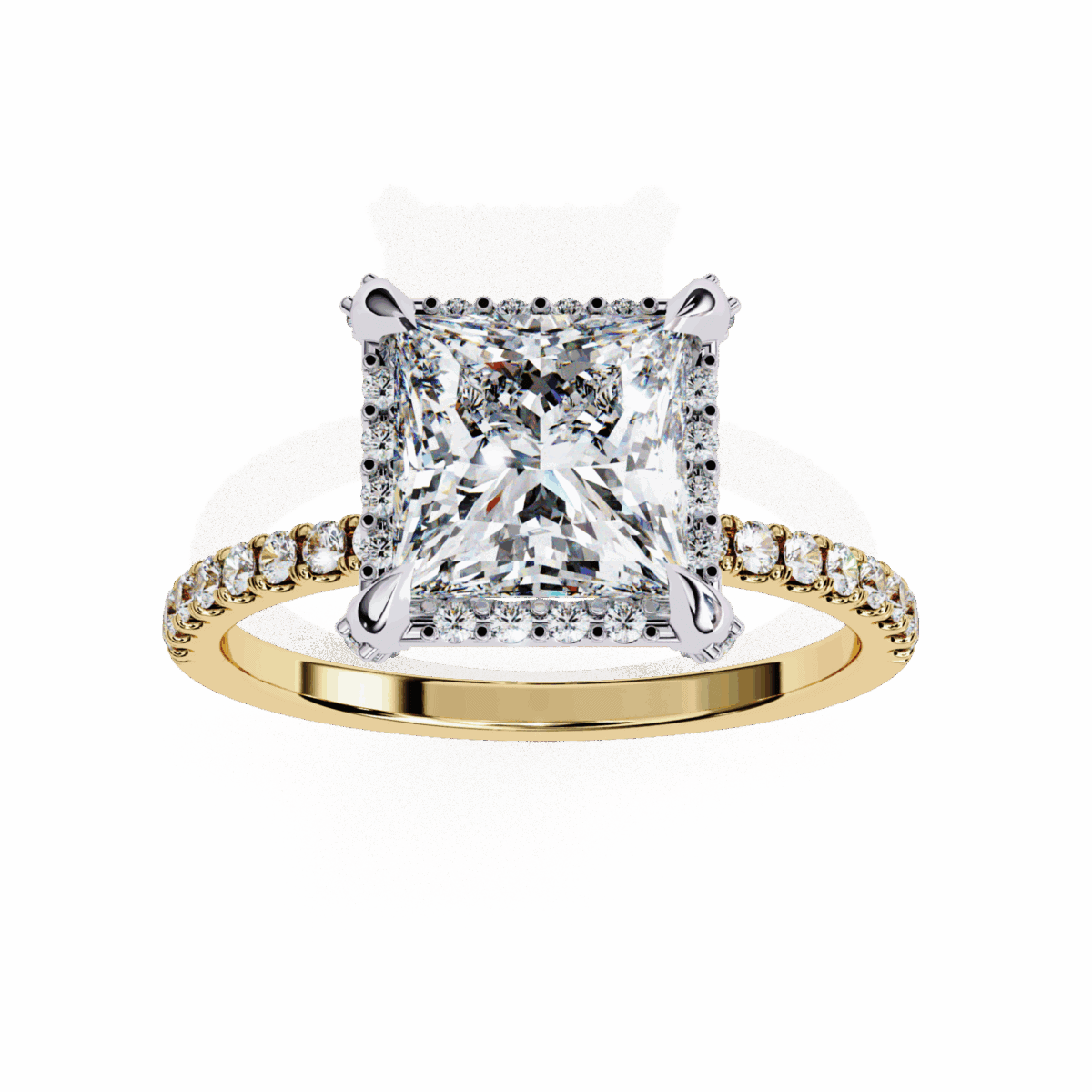 2.5 Carat Princess Cut Solitaire in Hidden Halo  Image 8
