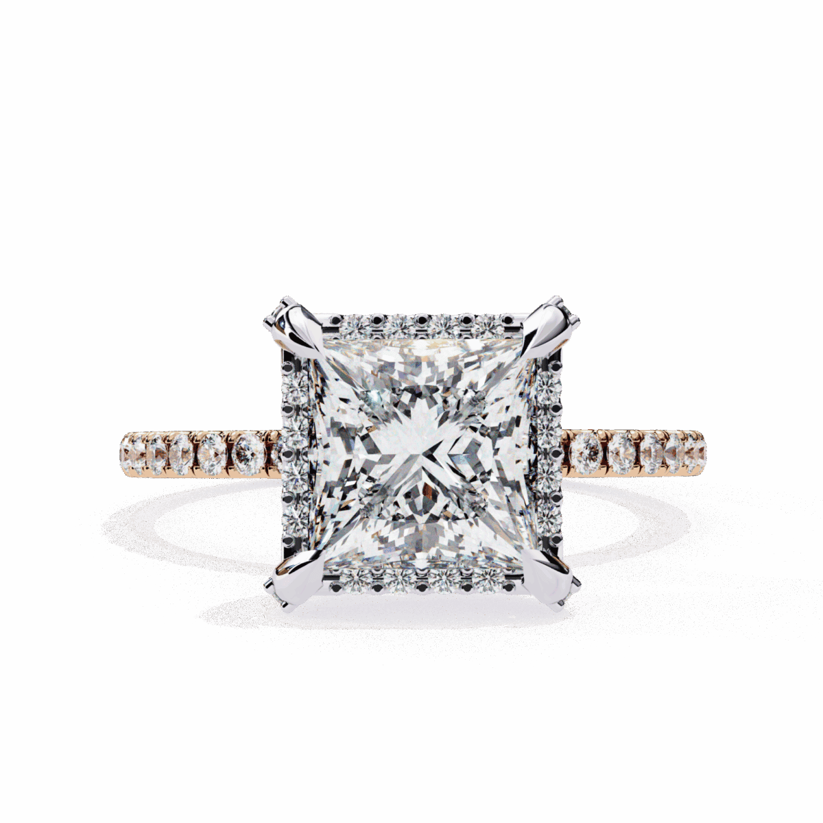 2.5 Carat Princess Cut Solitaire in Hidden Halo  Image 9
