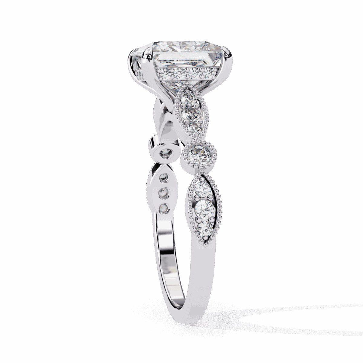 2.5 Carat Princess Cut Solitaire in Bezel Setting  Image 2