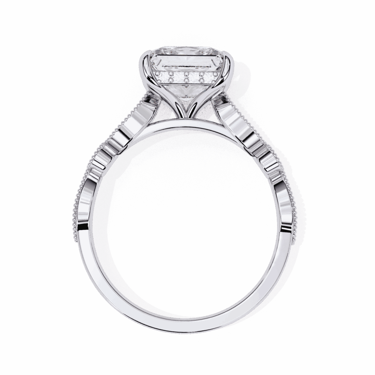 2.5 Carat Princess Cut Solitaire in Bezel Setting  Image 3