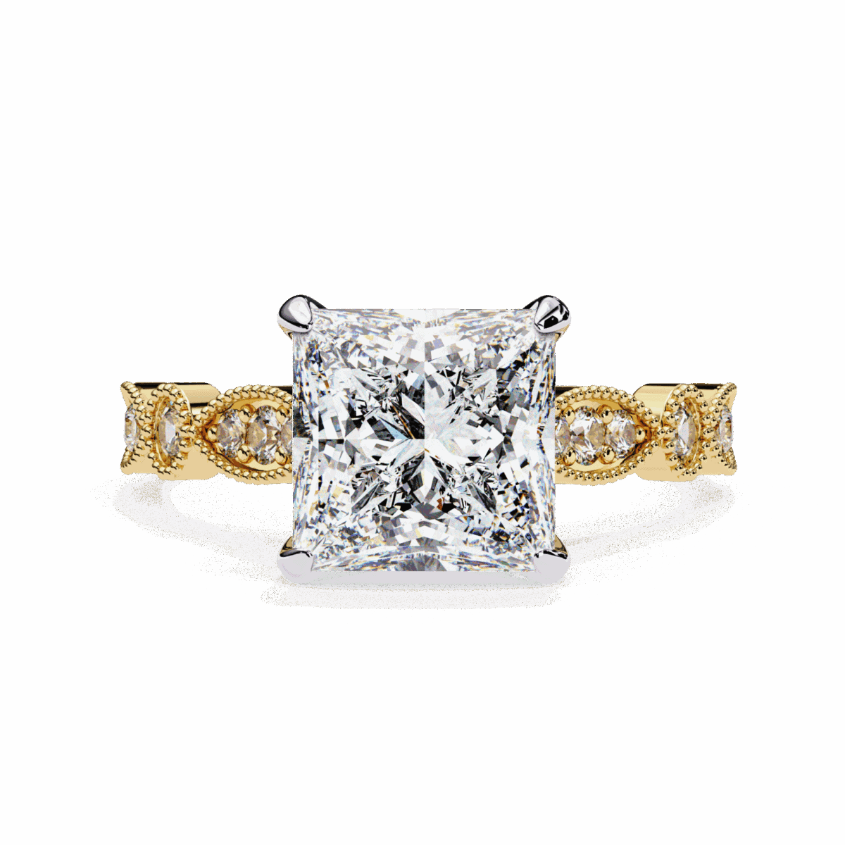 2.5 Carat Princess Cut Solitaire in Bezel Setting  Image 5
