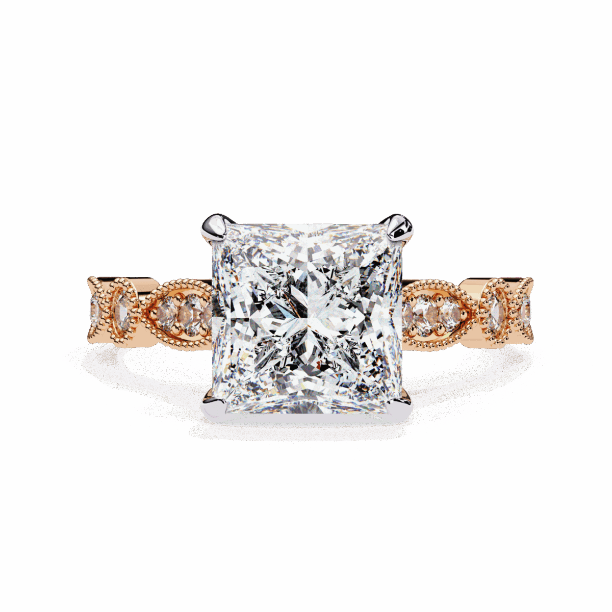 2.5 Carat Princess Cut Solitaire in Bezel Setting  Image 9