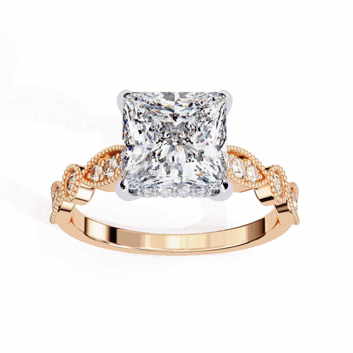 2.5 Carat Princess Cut Solitaire in Bezel Setting  Image 12