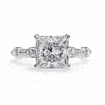 3.25 Carat Princess Cut Solitaire in Hidden Halo