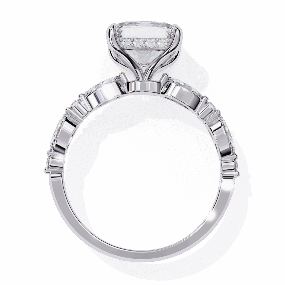 3.25 Carat Princess Cut Solitaire in Hidden Halo  Image 3
