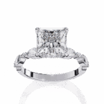 3.25 Carat Princess Cut Solitaire in Hidden Halo - Image 4