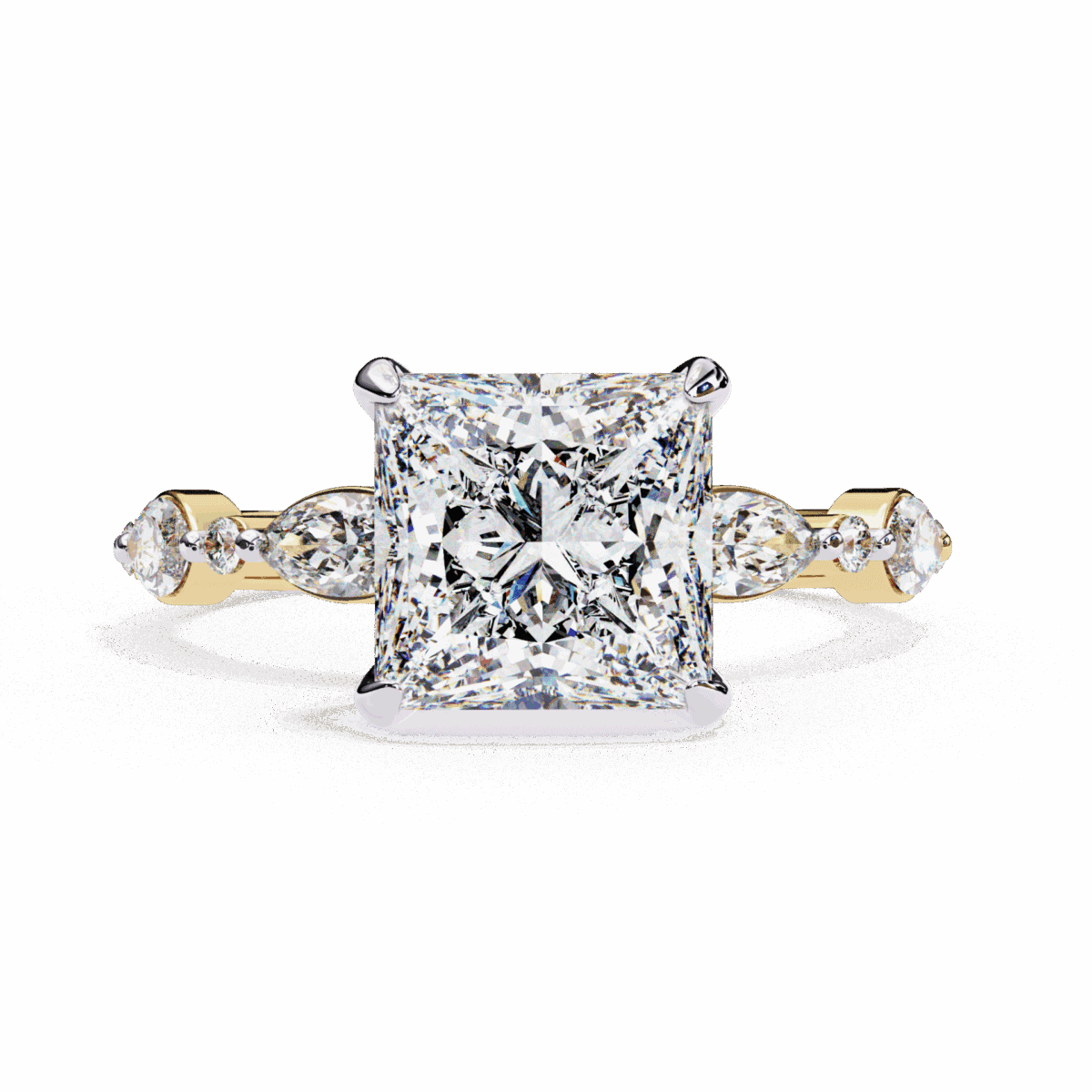 3.25 Carat Princess Cut Solitaire in Hidden Halo  Image 5