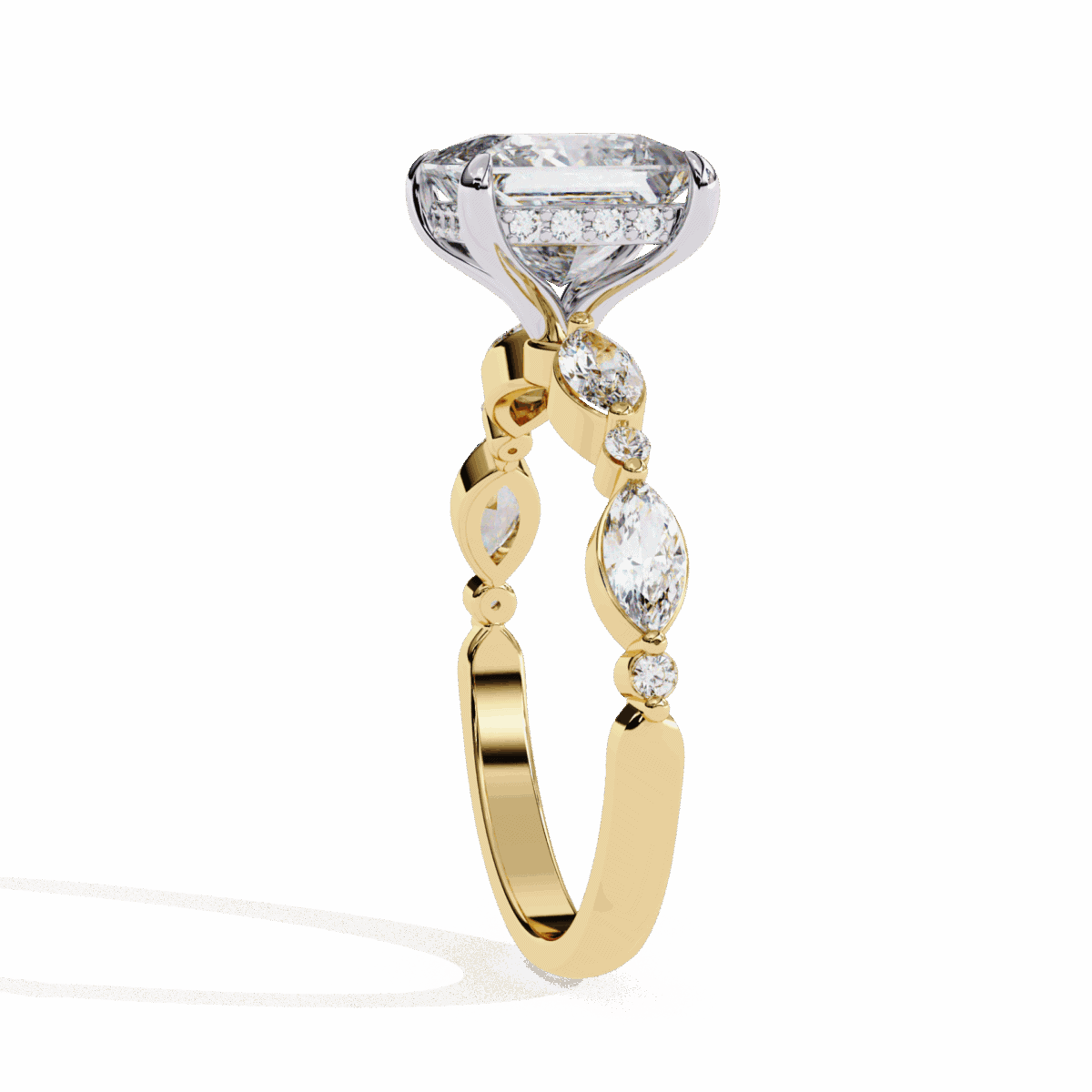 3.25 Carat Princess Cut Solitaire in Hidden Halo  Image 6