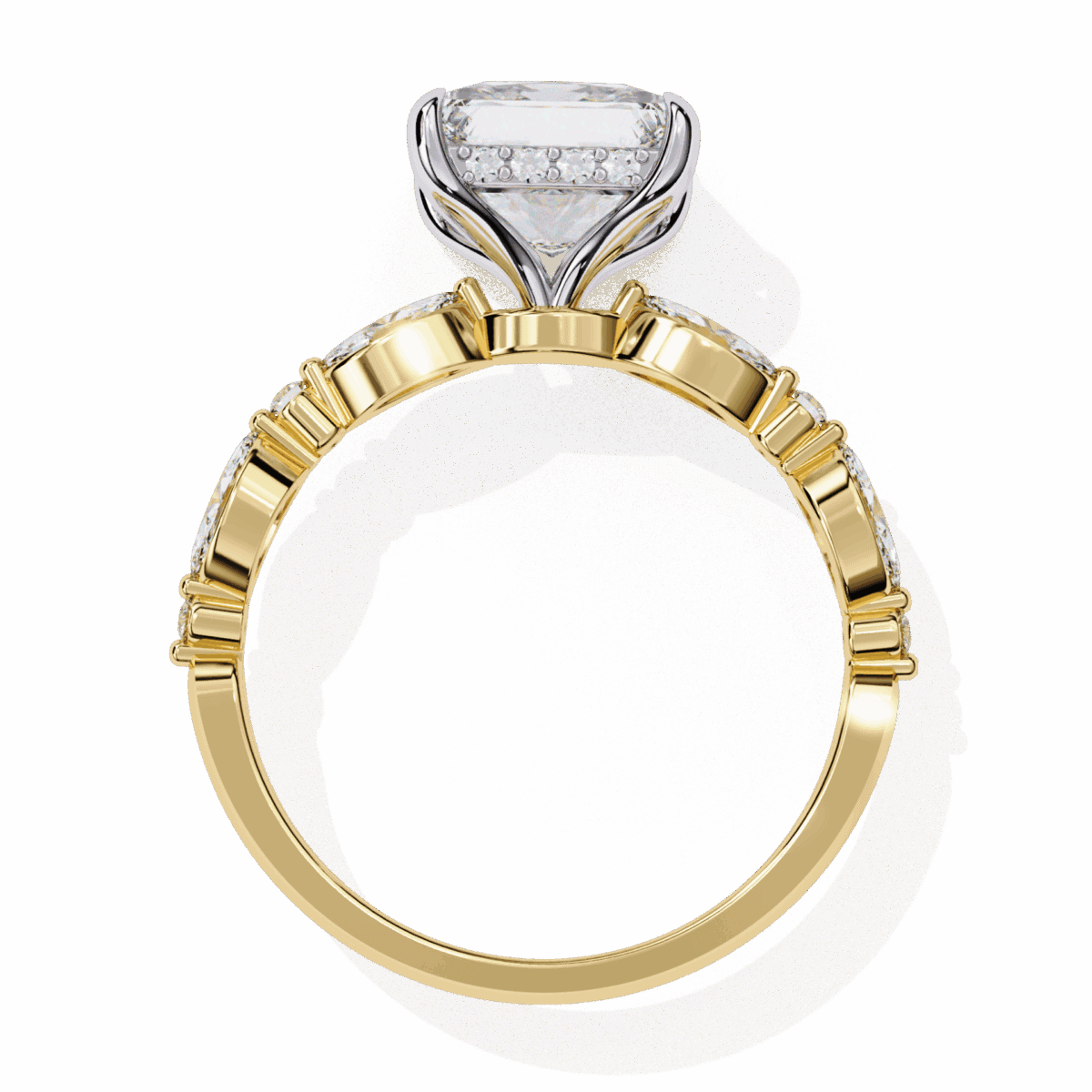3.25 Carat Princess Cut Solitaire in Hidden Halo  Image 7