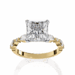 3.25 Carat Princess Cut Solitaire in Hidden Halo - Image 8