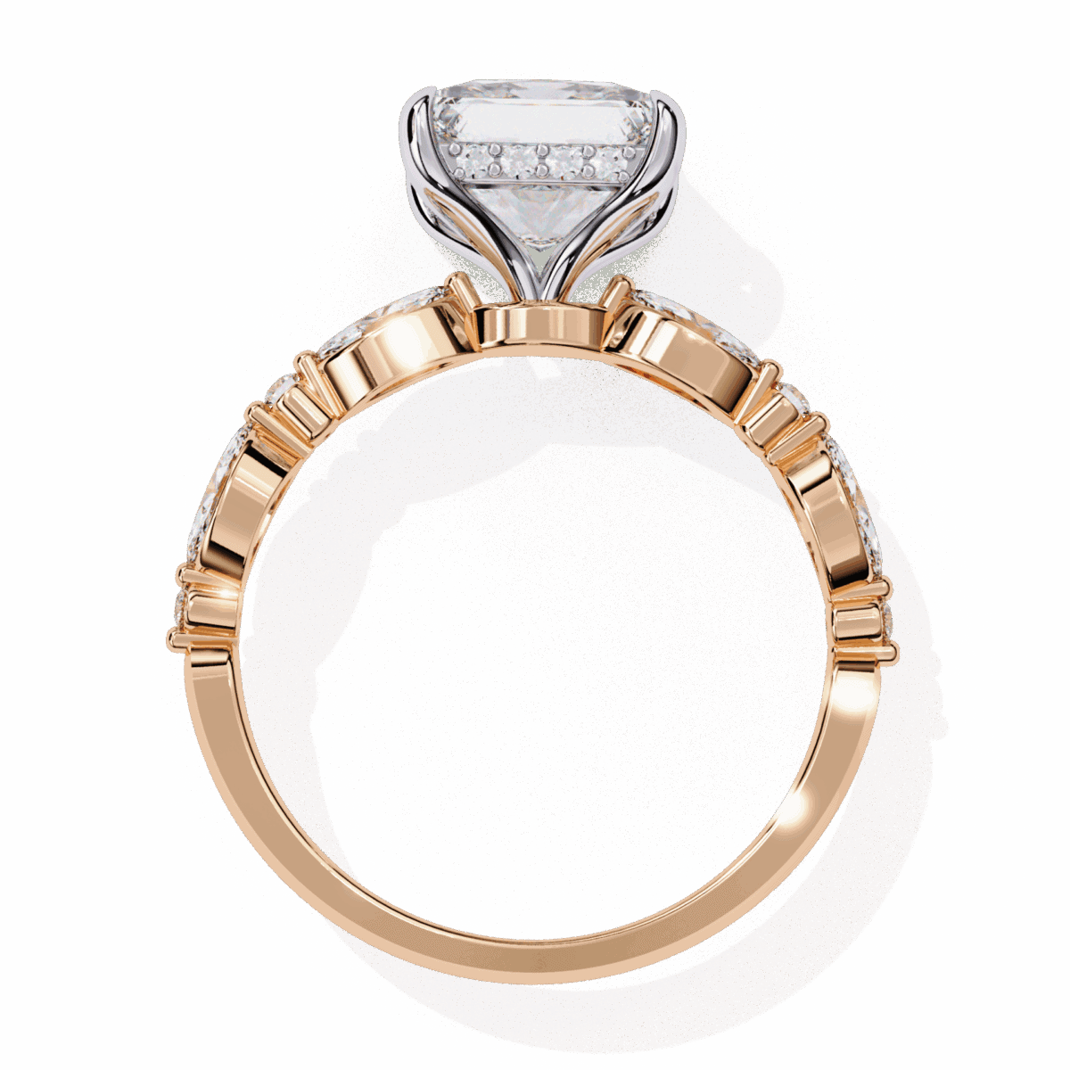 3.25 Carat Princess Cut Solitaire in Hidden Halo  Image 11
