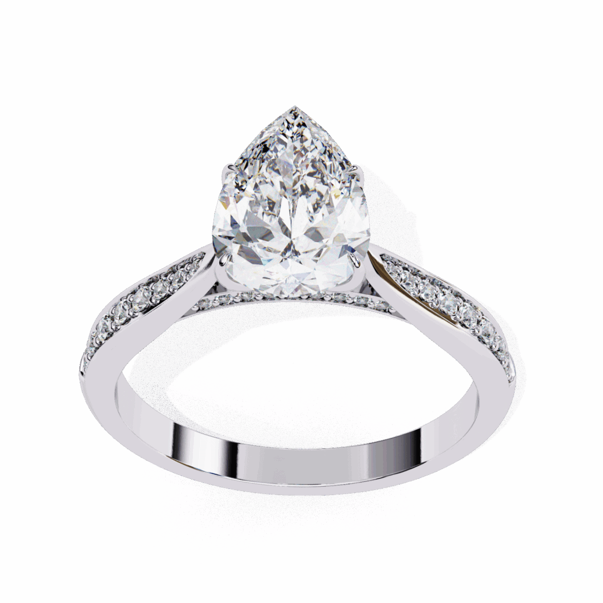 1.25 Carat Pear Cut True Love Solitaire Ring  Image 4