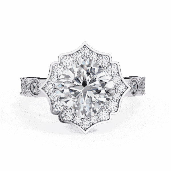 2.5 Carat Cushion Cut Solitaire with Side Stone