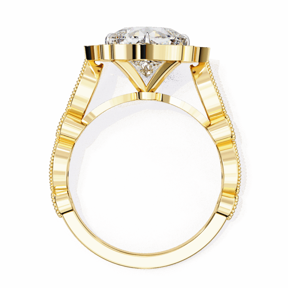 2.5 Carat Cushion Cut Solitaire with Side Stone  Image 6