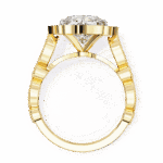 2.5 Carat Cushion Cut Solitaire with Side Stone - Image 6