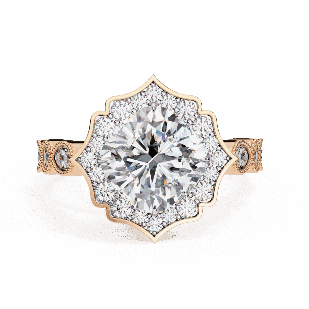 2.5 Carat Cushion Cut Solitaire with Side Stone  Image 8