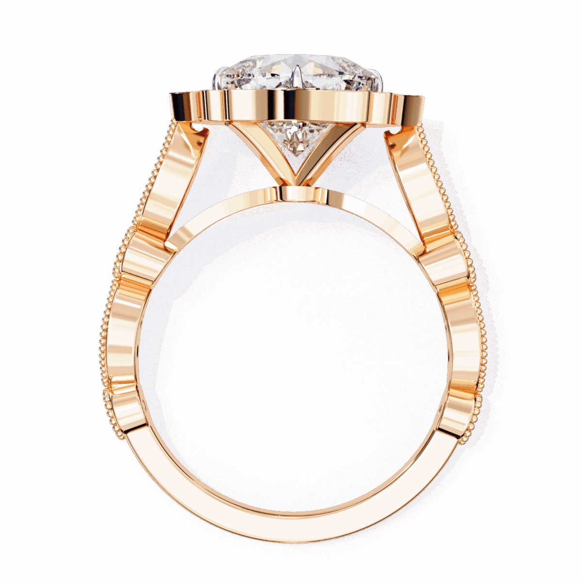 2.5 Carat Cushion Cut Solitaire with Side Stone  Image 10