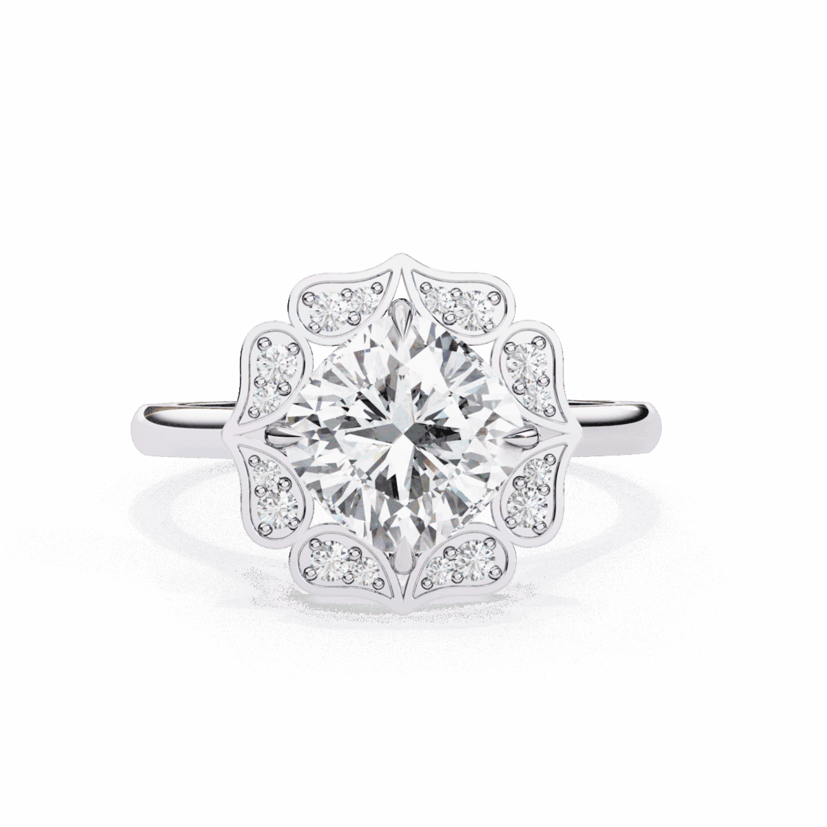 3.5 Carat Cushion Cut Classic Solitaire Band  Image 1