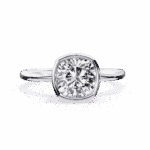 1.75 Carat Cushion Cut Minimalist Solitaire Engagement Ring