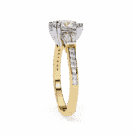 3 Carat Cushion Cut Solitaire in Three Stone Setting - Image 6