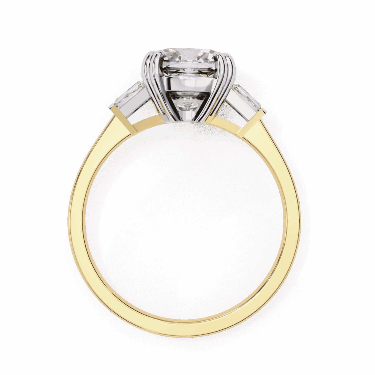 3 Carat Cushion Cut Solitaire in Three Stone Setting  Image 7