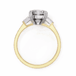 3 Carat Cushion Cut Solitaire in Three Stone Setting - Image 7