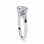 3.75 Carat Cushion and Baguette Cut Solitaire Edit Ring - Image 2