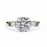 3.75 Carat Cushion and Baguette Cut Solitaire Edit Ring - Image 5