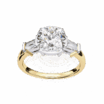 3.75 Carat Cushion and Baguette Cut Solitaire Edit Ring - Image 8