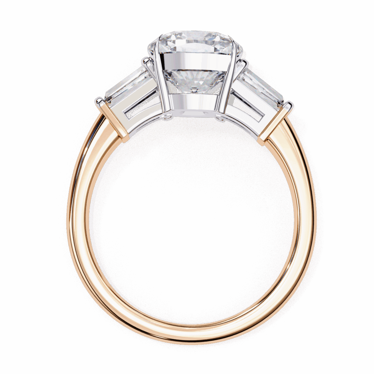 3.75 Carat Cushion and Baguette Cut Solitaire Edit Ring  Image 11