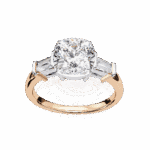 3.75 Carat Cushion and Baguette Cut Solitaire Edit Ring - Image 12