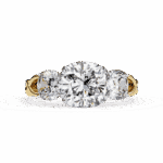 3.5 Carat Cushion Cut Solitaire in Three Stone Setting - Image 5