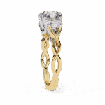 3.5 Carat Cushion Cut Solitaire in Three Stone Setting - Image 6