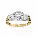 3.5 Carat Cushion Cut Solitaire in Three Stone Setting - Image 8