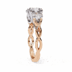 3.5 Carat Cushion Cut Solitaire in Three Stone Setting - Image 10