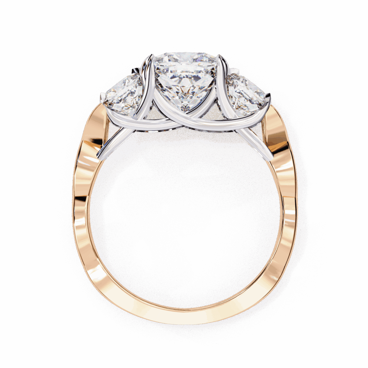 3.5 Carat Cushion Cut Solitaire in Three Stone Setting  Image 11