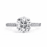 3.5 Carat Cushion Cut Solitaire in Hidden Halo