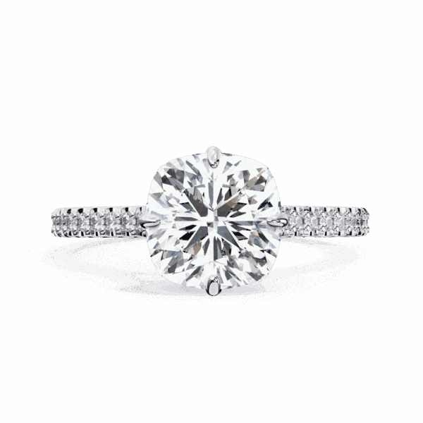 3.5 Carat Cushion Cut Solitaire in Hidden Halo