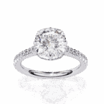 3.5 Carat Cushion Cut Solitaire in Hidden Halo - Image 4