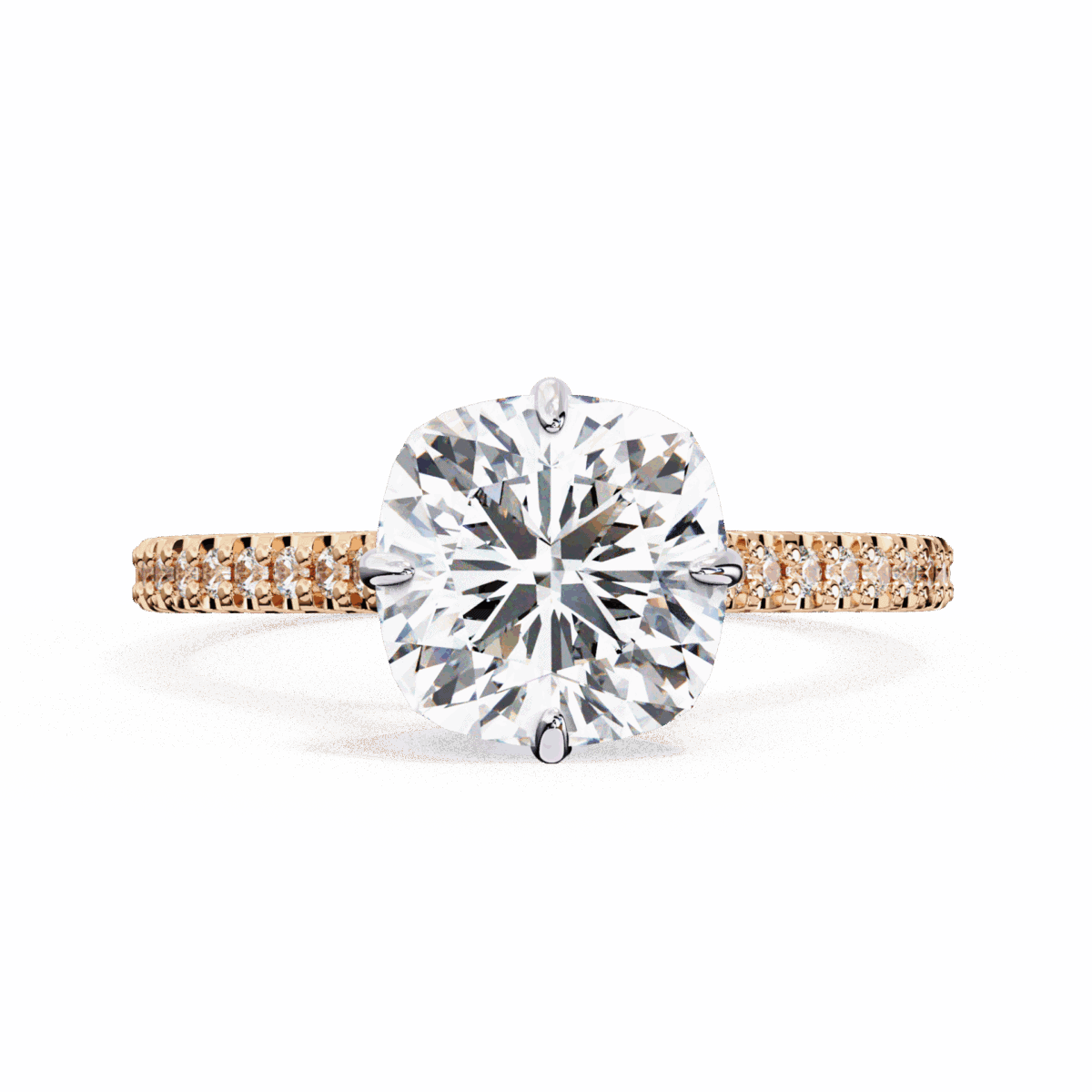 3.5 Carat Cushion Cut Solitaire in Hidden Halo  Image 9