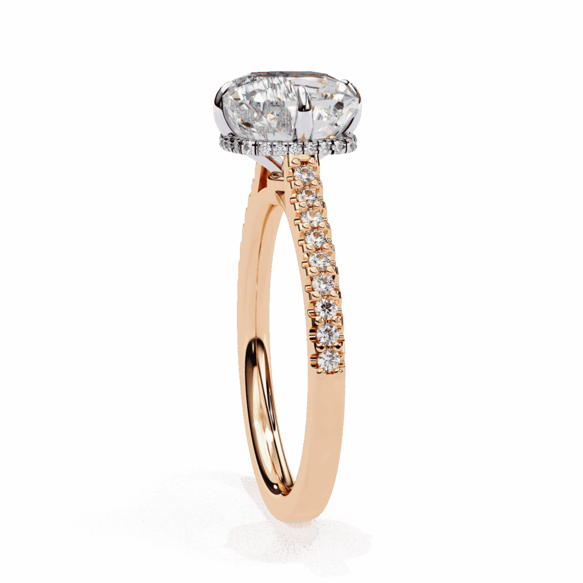 3.5 Carat Cushion Cut Solitaire in Hidden Halo  Image 10