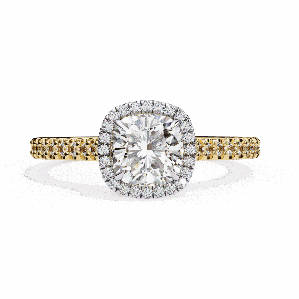 2 Carat Cushion Cut Solitaire in Hidden Halo  Image 5